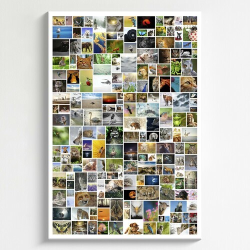 Poster verticale con 200 foto come collage