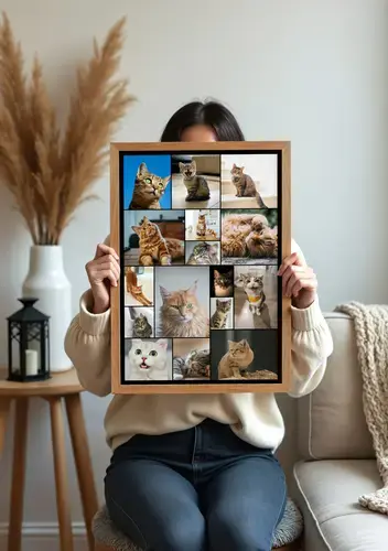 Collage gatto con testi personalizzati