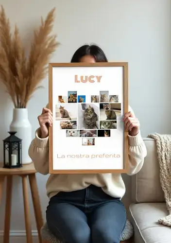 Collage a Cuore con Foto della Tua Gatta