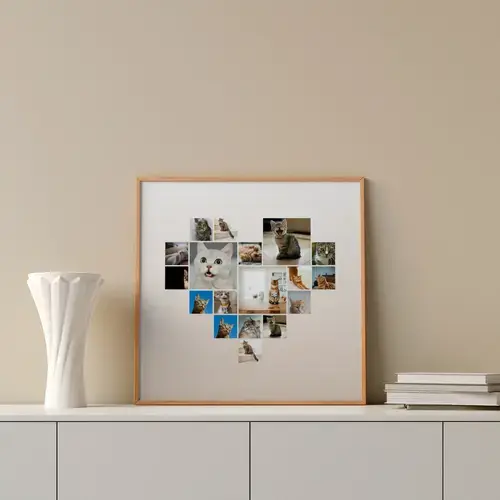 Collage a Cuore con Foto della Tua Gatta