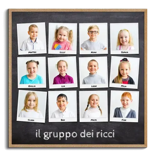 Fotocollage Regalo Addio Scuola Materna Foto di Gruppo Polaroid con Nomi dei Bambini