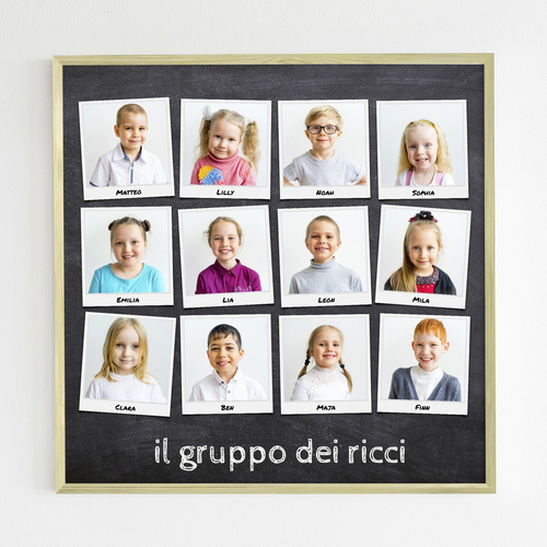 Crea la tua Collage Gruppo Classe in Stile Polaroid Personalizzato