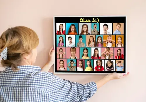 Collage di Classe 1a con Design Nero e Neon