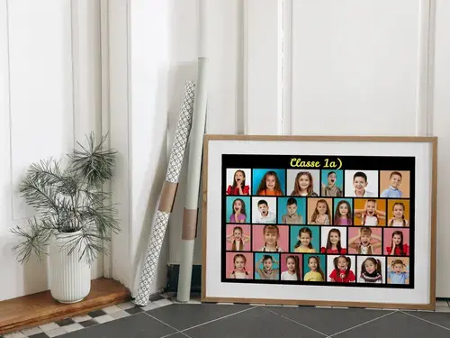 Collage di Classe 1a con Design Nero e Neon