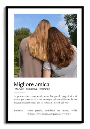 Crea il Poster "Definizione Migliore Amica" personalizzato: aggiungi le tue foto!