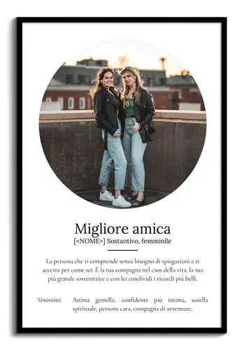 Crea il Poster "Definizione Migliore Amica" personalizzato: aggiungi le tue foto!