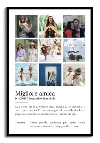 Crea il Poster "Definizione Migliore Amica" personalizzato: aggiungi le tue foto!