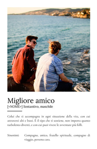 Crea ora il poster "Miglior Amico" personalizzato con foto e testo!
