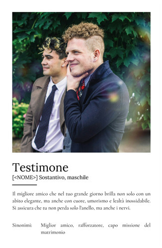 Crea il tuo poster definizione "Testimone" personalizzato con foto e testo