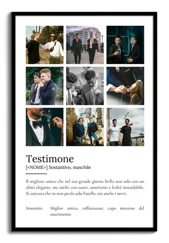 Crea il tuo poster definizione "Testimone" personalizzato con foto e testo