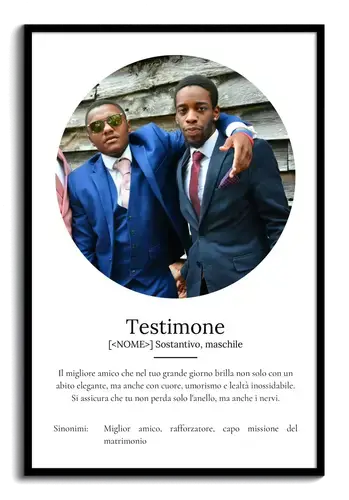 Crea il tuo poster definizione "Testimone" personalizzato con foto e testo
