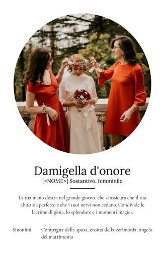 Definisci la tua "Damigella d'onore" con foto e testo personalizzati
