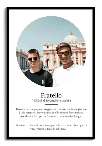 Crea il tuo poster "Fratello" personalizzato: foto e testi unici per un regalo speciale