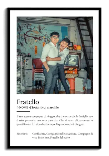 Crea il tuo poster "Fratello" personalizzato: foto e testi unici per un regalo speciale