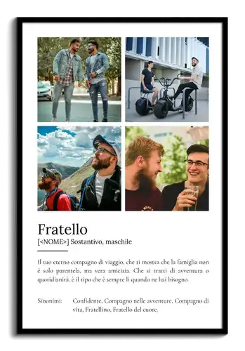 Crea il tuo poster "Fratello" personalizzato: foto e testi unici per un regalo speciale