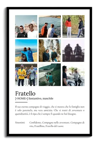 Crea il tuo poster "Fratello" personalizzato: foto e testi unici per un regalo speciale