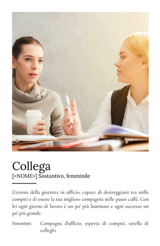 Crea un regalo personalizzato: Poster Definizione "Collega" con foto e testo tuoi