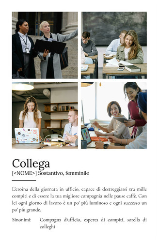 Crea un regalo personalizzato: Poster Definizione "Collega" con foto e testo tuoi