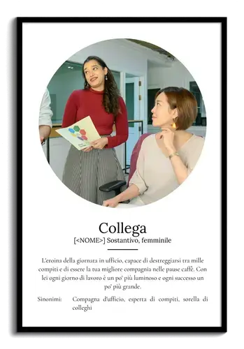 Crea un regalo personalizzato: Poster Definizione "Collega" con foto e testo tuoi