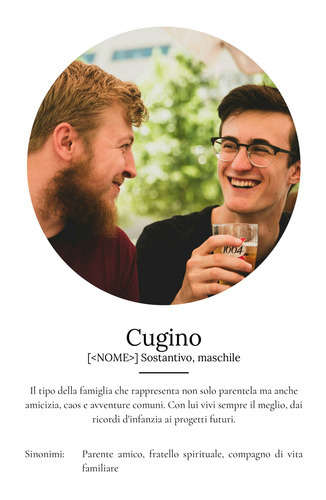 Crea il tuo poster definizione "Cugino" con foto e testo personalizzato