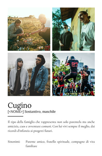 Crea il tuo poster definizione "Cugino" con foto e testo personalizzato