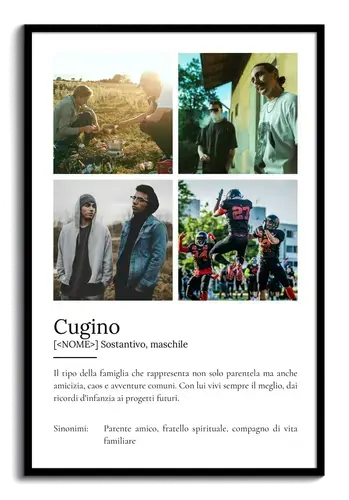 Crea il tuo poster definizione "Cugino" con foto e testo personalizzato