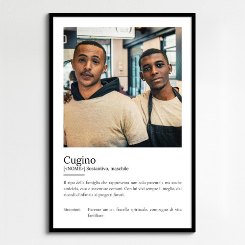 Crea il tuo poster definizione "Cugino" con foto e testo personalizzato