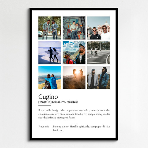 Crea il tuo poster definizione "Cugino" con foto e testo personalizzato