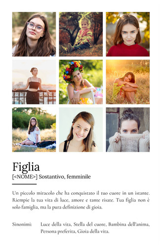 Crea il tuo Poster "Figlia" personalizzato: un regalo unico con la tua definizione!