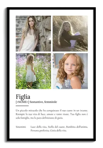 Crea il tuo Poster "Figlia" personalizzato: un regalo unico con la tua definizione!