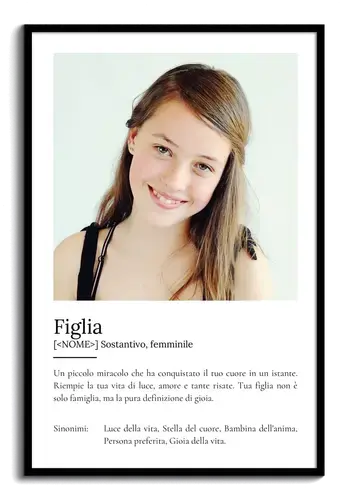 Crea il tuo Poster "Figlia" personalizzato: un regalo unico con la tua definizione!
