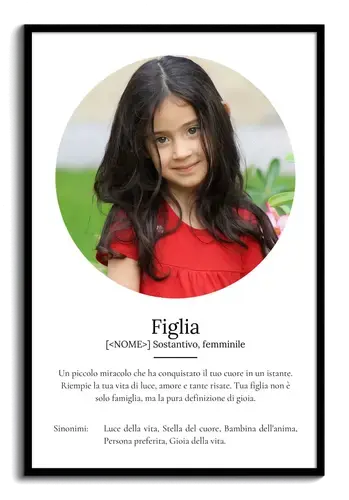 Crea il tuo Poster "Figlia" personalizzato: un regalo unico con la tua definizione!