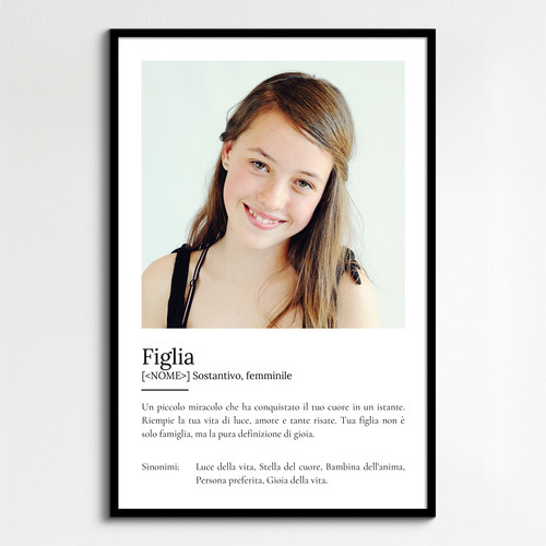 Crea il tuo Poster "Figlia" personalizzato: un regalo unico con la tua definizione!