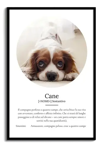 Crea il tuo poster "Definizione Cane" personalizzato con foto e testo!