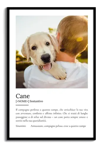 Crea il tuo poster "Definizione Cane" personalizzato con foto e testo!