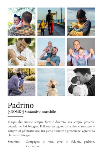 Crea il tuo poster definizione Padrino – personalizza con foto e testo