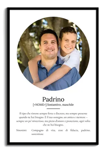 Crea il tuo poster definizione Padrino – personalizza con foto e testo