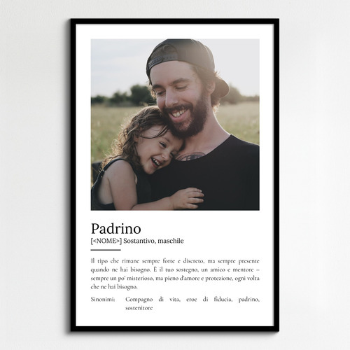 Crea il tuo poster definizione Padrino – personalizza con foto e testo