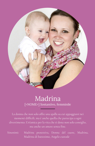 Crea il tuo poster personalizzato "Definizione di Madrina" con foto e testo!