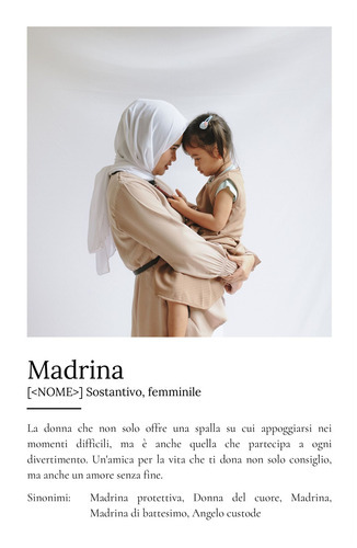 Crea il tuo poster personalizzato "Definizione di Madrina" con foto e testo!
