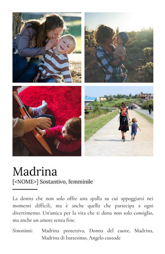 Crea il tuo poster personalizzato "Definizione di Madrina" con foto e testo!