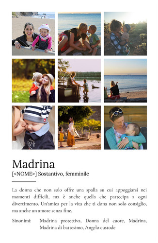 Crea il tuo poster personalizzato "Definizione di Madrina" con foto e testo!