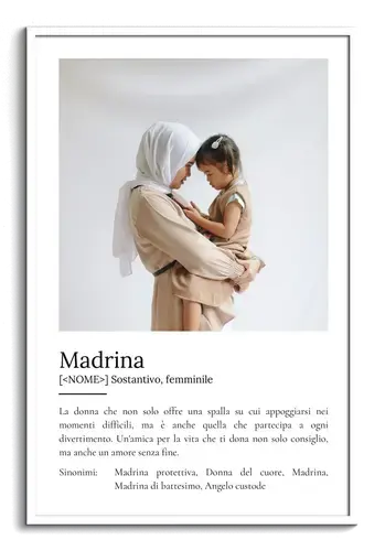 Crea il tuo poster personalizzato "Definizione di Madrina" con foto e testo!