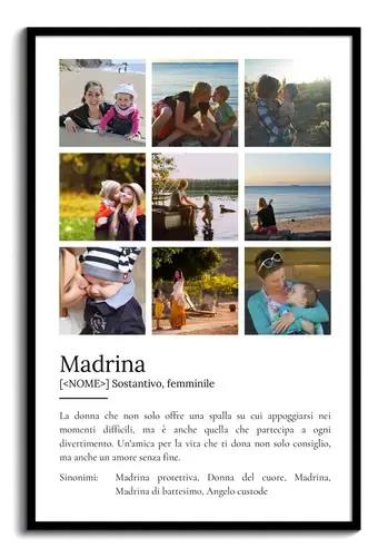 Crea il tuo poster personalizzato "Definizione di Madrina" con foto e testo!