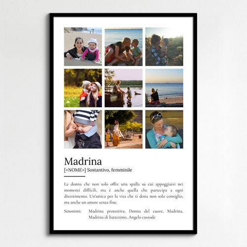 Crea il tuo poster personalizzato "Definizione di Madrina" con foto e testo!