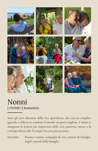 Crea il tuo poster "Nonni" personalizzato: regala amore con foto e testo unico!