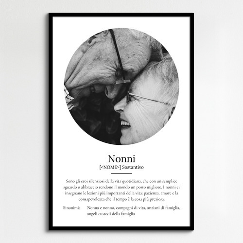 Crea il tuo poster "Nonni" personalizzato: regala amore con foto e testo unico!