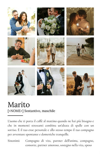 Poster Personalizzato 'Marito': Crea il tuo Regalo Unico con Foto e Definizioni