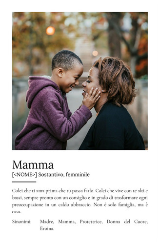 Crea il tuo poster definizione "Mama" personalizzato con foto e testo