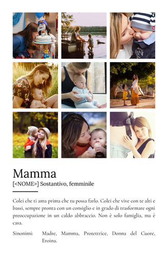 Crea il tuo poster definizione "Mama" personalizzato con foto e testo